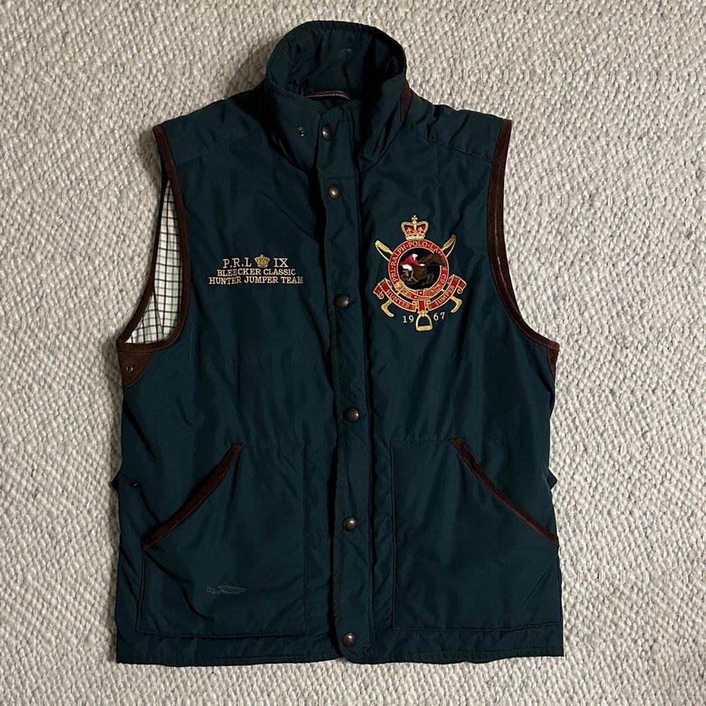 Vintage Polo Ralph Lauren Dark Green Embroidered Vest